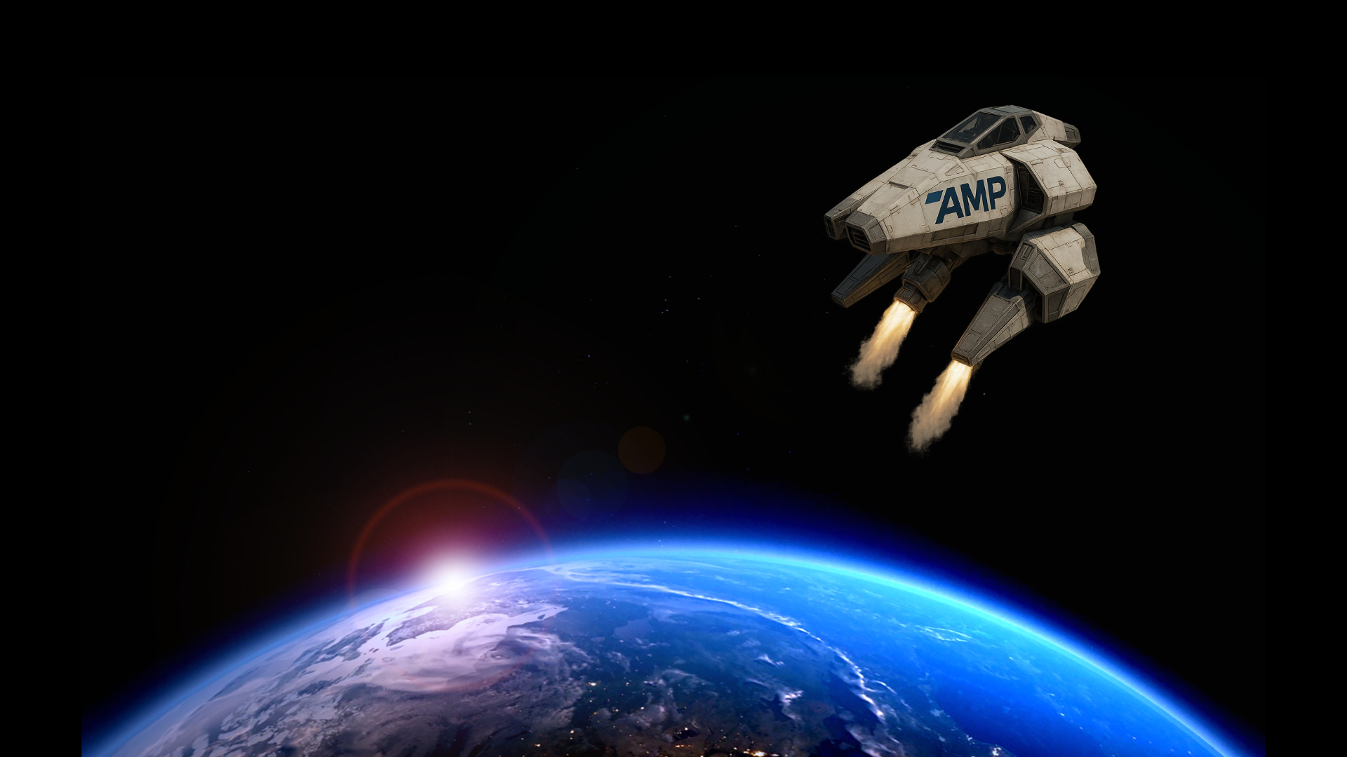 AMP spacecraft in space